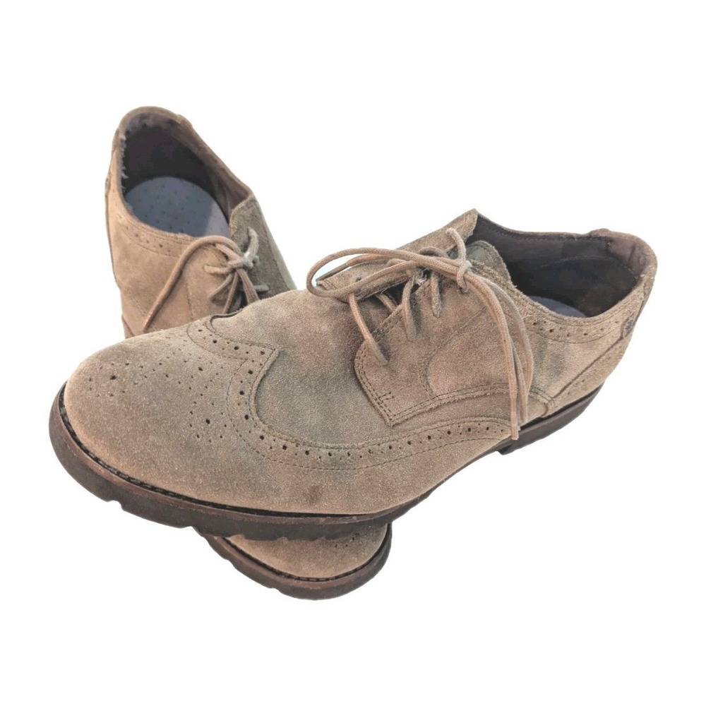 Rockport Men's Ledge Hill Oxford Saddle Wingtip Shoes Leather Vicuna Brown 10.5‎